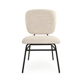 April Side Chair Matte Black Metal, Off-White Polyester CFH547 H4 C128 Zentique