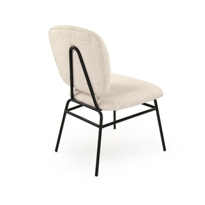 April Side Chair Matte Black Metal, Off-White Polyester CFH547 H4 C128 Zentique