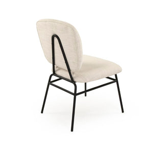 Zentique April Metal Frame Side Chair — Padded Polyester Upholstery, Neutral Modern Design, Stable Comfort for Dining & Office (W19" H31.5" D22") CFH547 H4 C128