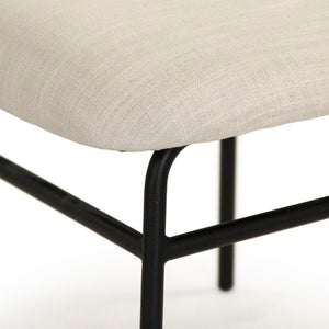 Zentique April Metal Frame Side Chair — Padded Polyester Upholstery, Neutral Modern Design, Stable Comfort for Dining & Office (W19" H31.5" D22") CFH547 H4 C128