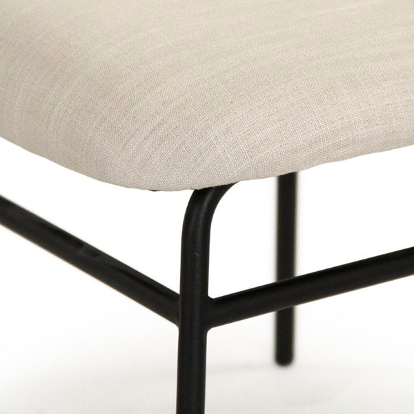 Zentique April Metal Frame Side Chair — Padded Polyester Upholstery, Neutral Modern Design, Stable Comfort for Dining & Office (W19" H31.5" D22") CFH547 H4 C128
