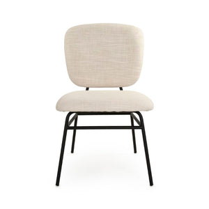 Zentique April Metal Frame Side Chair — Padded Polyester Upholstery, Neutral Modern Design, Stable Comfort for Dining & Office (W19" H31.5" D22") CFH547 H4 C128