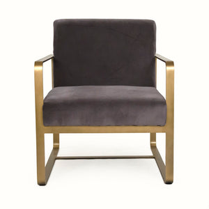 Richard Club Chair Gold Metal, Grey Velvet CFH552 H11-2 V007 Zentique