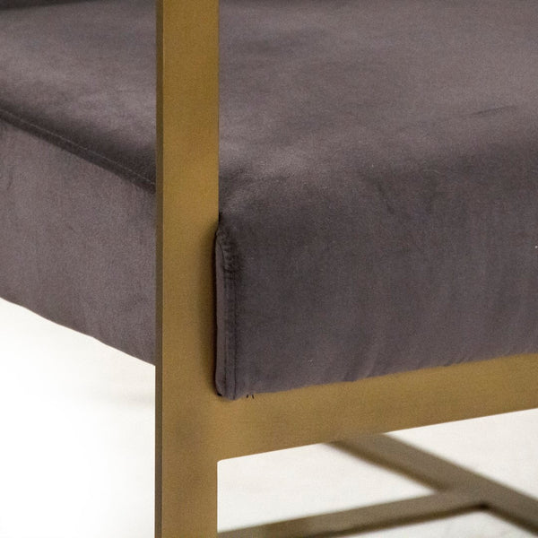 Richard Club Chair Gold Metal, Grey Velvet CFH552 H11-2 V007 Zentique