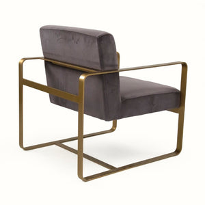Zentique Richard Club Chair — Velvet Upholstered Metal Frame Lounge Seat, Plush Ergonomic Cushioning for Living Rooms (96 characters) CFH552 H11-2 V007