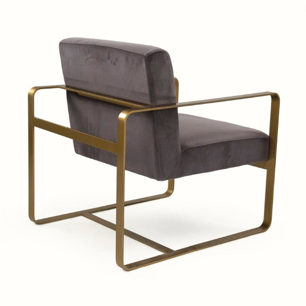 Zentique Richard Club Chair — Velvet Upholstered Metal Frame Lounge Seat, Plush Ergonomic Cushioning for Living Rooms (96 characters) CFH552 H11-2 V007