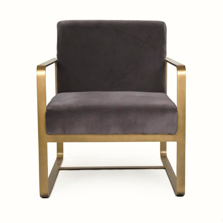 Zentique Richard Club Chair — Velvet Upholstered Metal Frame Lounge Seat, Plush Ergonomic Cushioning for Living Rooms (96 characters) CFH552 H11-2 V007