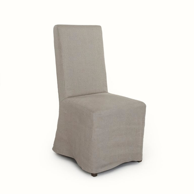 Zentique Erica Beech Wood Side Chair with Linen Upholstery, Ergonomic Cushioned Seat, Neutral Finish (98 characters) CFH560 E993 A015-A