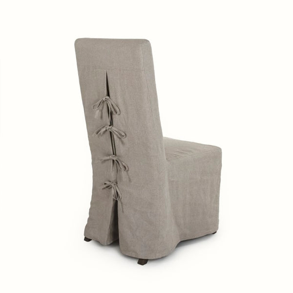 Zentique Erica Beech Wood Side Chair with Linen Upholstery, Ergonomic Cushioned Seat, Neutral Finish (98 characters) CFH560 E993 A015-A