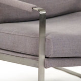 Preston Arm Chair Silver Metal, Grey Polyester CFH591 A118-IRON Zentique