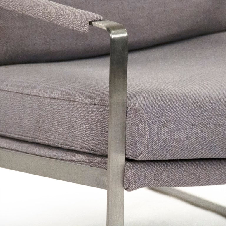 Zentique Preston Arm Chair with Metal Frame, Polyester Upholstery, Tailored Modern Comfort for Living Spaces CFH591 A118-IRON