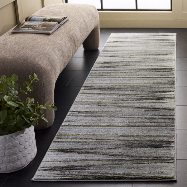 Safavieh Craft Power Loomed Polypropylene Runner Rug in Solid Grey Gold for Modern Hallways 2'-3" x 8'-0" CFT822F-28