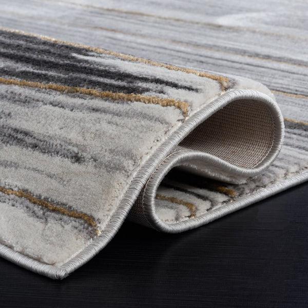 Safavieh Craft Power Loomed Polypropylene Runner Rug in Solid Grey Gold for Modern Hallways 5'-3" x 7'-6" CFT822F-5