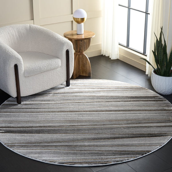 Safavieh Craft Power Loomed Polypropylene Runner Rug in Solid Grey Gold for Modern Hallways 6'-7" x 6'-7" - R CFT822F-7R