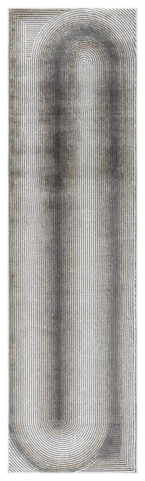 Safavieh Craft Power Loomed Polypropylene Runner Rug in Grey Gold for Hallway Entryway Use 2'-3" x 8'-0" CFT828F-28