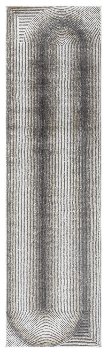 Safavieh Craft Power Loomed Polypropylene Runner Rug in Grey Gold for Hallway Entryway Use 2'-3" x 8'-0" CFT828F-28