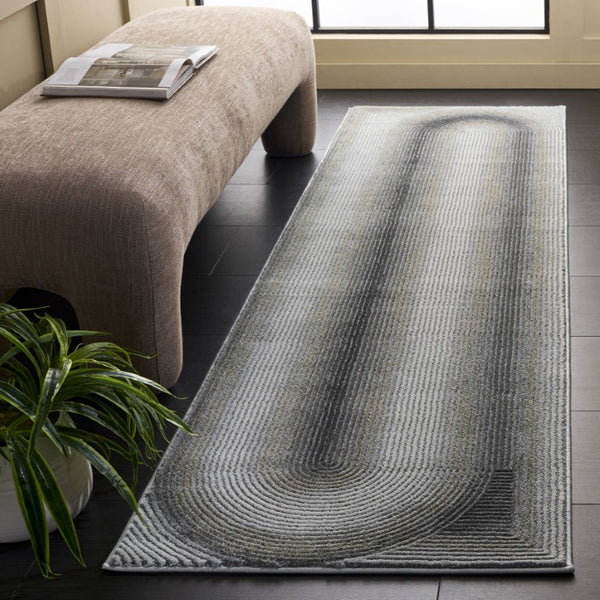 Safavieh Craft Power Loomed Polypropylene Runner Rug in Grey Gold for Hallway Entryway Use 2'-3" x 8'-0" CFT828F-28
