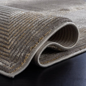 Safavieh Craft Power Loomed Polypropylene Runner Rug in Grey Gold for Hallway Entryway Use 5'-3" x 7'-6" CFT828F-5