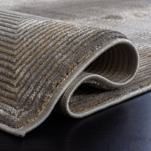Safavieh Craft Power Loomed Polypropylene Runner Rug in Grey Gold for Hallway Entryway Use 5'-3" x 7'-6" CFT828F-5