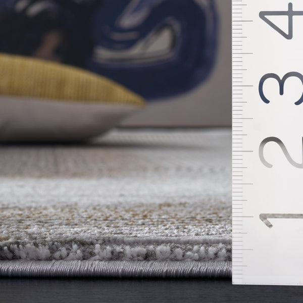Safavieh Craft Power Loomed Polypropylene Runner Rug in Grey Gold for Hallway Entryway Use 5'-3" x 7'-6" CFT828F-5