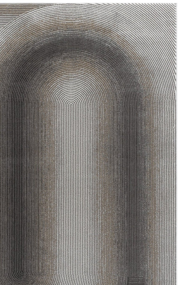 Safavieh Craft Power Loomed Polypropylene Runner Rug in Grey Gold for Hallway Entryway Use 5'-3" x 7'-6" CFT828F-5
