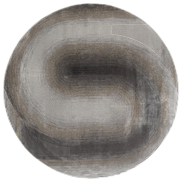 Safavieh Craft Power Loomed Polypropylene Runner Rug in Grey Gold for Hallway Entryway Use 6'-7" x 6'-7" - Round CFT828F-7R