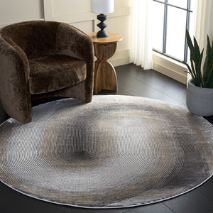 Safavieh Craft Power Loomed Polypropylene Runner Rug in Grey Gold for Hallway Entryway Use 6'-7" x 6'-7" - Round CFT828F-7R