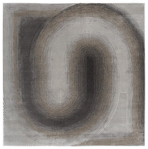 Safavieh Craft Power Loomed Polypropylene Runner Rug in Grey Gold for Hallway Entryway Use 6'-7" x 6'-7" - Square CFT828F-7SQ