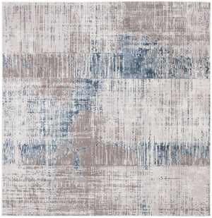 Safavieh Craft Abstract Grey Blue Square Area Rug Power Loomed Plush Polypropylene Living Room CFT874F-4SQ