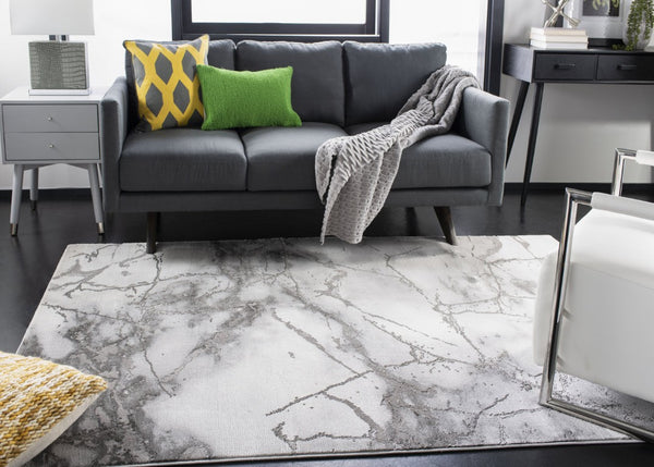 Safavieh Craft Grey Silver Polypropylene Runner Rug for Modern Hallways and Entryways CFT877G
