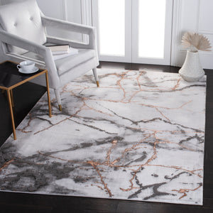 Safavieh Craft Contemporary Grey/Orange Runner Area Rug - Elegant 2'3" X 16' Design For Hallways & Spaces Grey ,Orange 85% Polypropylene,15% Polyester Cft877p-216