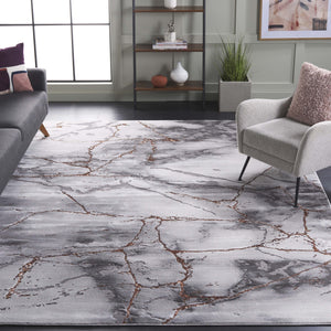 Safavieh Craft Contemporary Grey/Orange Runner Area Rug - Elegant 2'3" X 16' Design For Hallways & Spaces Grey ,Orange 85% Polypropylene,15% Polyester Cft877p-216