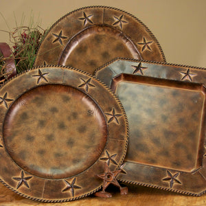 Hiend Accents Star Iron Oval Tray - Rustic Decor With Raised Stars And Rope Edges For Home Organization And Style Brown Metal Cg2012lg-01-oc