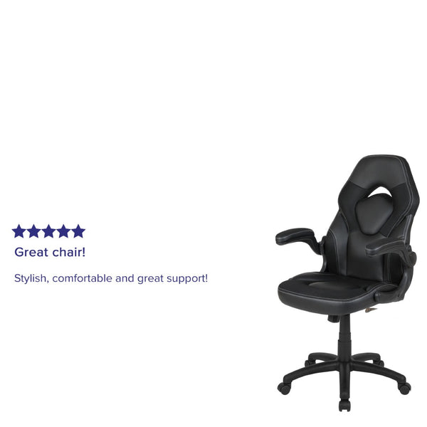 English Elm X10 Gaming Chair - Ergonomic Racing-Style Office Chair with Adjustable Features for Ultimate Comfort Black CH-00095-BK-GG