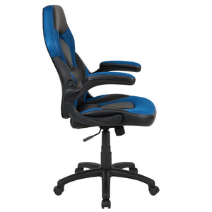 English Elm X10 Gaming Chair - Ergonomic Racing-Style Office Chair with Adjustable Features for Ultimate Comfort Blue CH-00095-BL-GG