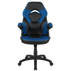 English Elm X10 Gaming Chair - Ergonomic Racing-Style Office Chair with Adjustable Features for Ultimate Comfort Blue CH-00095-BL-GG