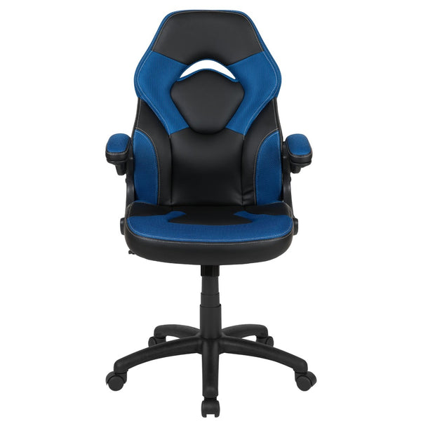 English Elm X10 Gaming Chair - Ergonomic Racing-Style Office Chair with Adjustable Features for Ultimate Comfort Blue CH-00095-BL-GG