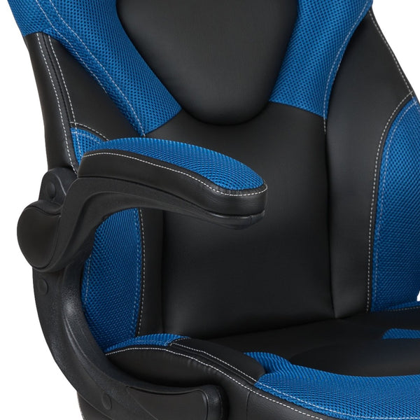 English Elm X10 Gaming Chair - Ergonomic Racing-Style Office Chair with Adjustable Features for Ultimate Comfort Blue CH-00095-BL-GG