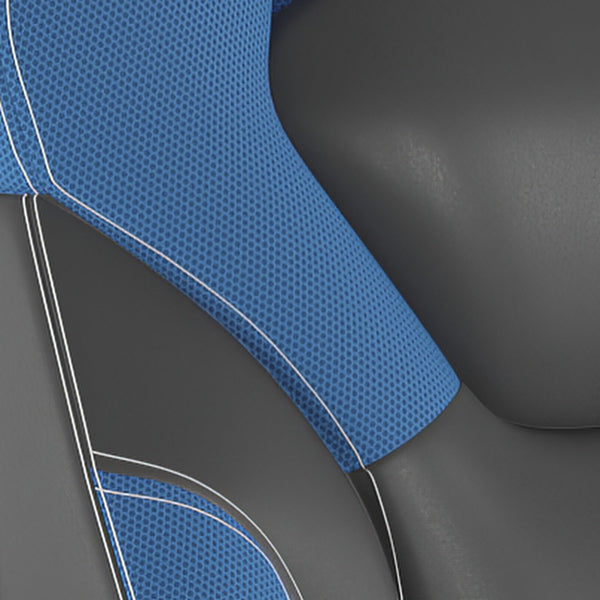 English Elm X10 Gaming Chair Ergonomic Racing Office Chair with Flip-Up Arms, Transparent Roller Wheels & Adjustable Height Blue CH-00095-BL-RLB-GG