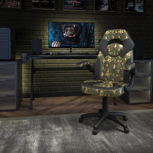 English Elm X10 Gaming Chair - Ergonomic Racing-Style Office Chair with Adjustable Features for Ultimate Comfort Camouflage CH-00095-CAM-GG