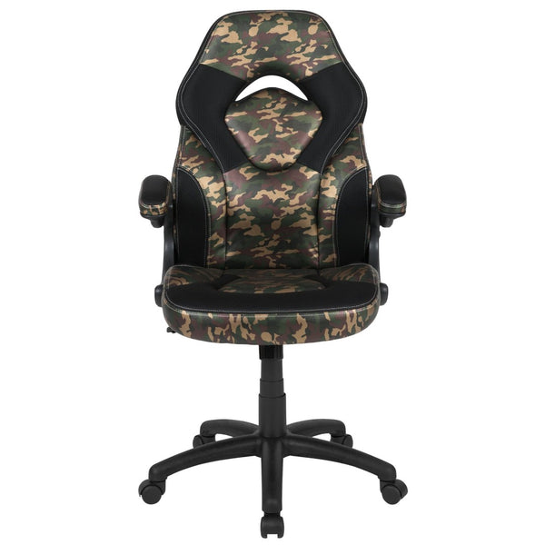 English Elm X10 Gaming Chair - Ergonomic Racing-Style Office Chair with Adjustable Features for Ultimate Comfort Camouflage CH-00095-CAM-GG