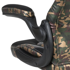 English Elm X10 Gaming Chair - Ergonomic Racing-Style Office Chair with Adjustable Features for Ultimate Comfort Camouflage CH-00095-CAM-GG
