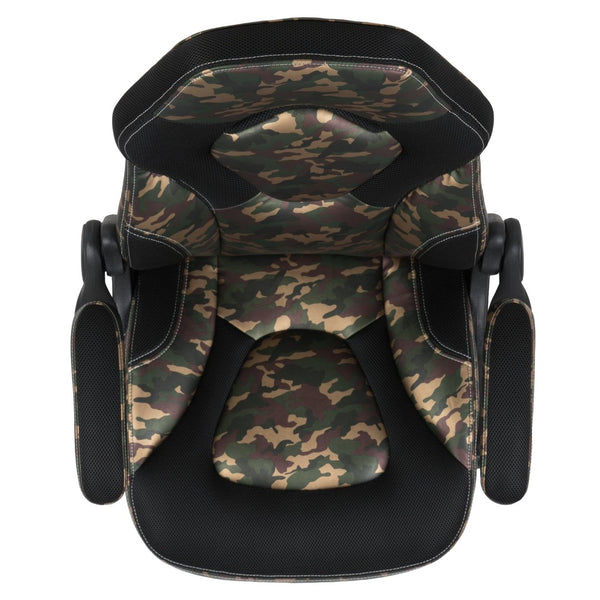 English Elm X10 Gaming Chair - Ergonomic Racing-Style Office Chair with Adjustable Features for Ultimate Comfort Camouflage CH-00095-CAM-GG