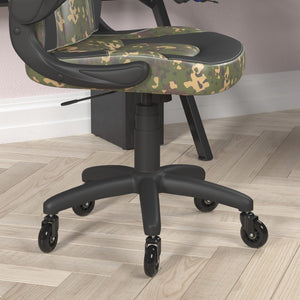 English Elm X10 Gaming Chair Ergonomic Racing Office Chair with Flip-Up Arms, Transparent Roller Wheels & Adjustable Height Camouflage CH-00095-CAM-RLB-GG