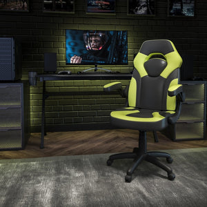 English Elm X10 Gaming Chair - Ergonomic Racing-Style Office Chair with Adjustable Features for Ultimate Comfort Neon Green CH-00095-GN-GG
