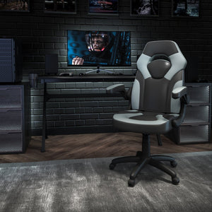 English Elm X10 Gaming Chair - Ergonomic Racing-Style Office Chair with Adjustable Features for Ultimate Comfort Gray CH-00095-GY-GG