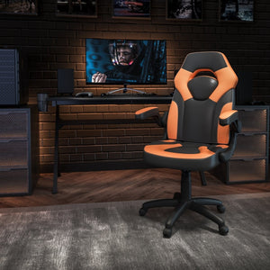 English Elm X10 Gaming Chair - Ergonomic Racing-Style Office Chair with Adjustable Features for Ultimate Comfort Orange CH-00095-OR-GG