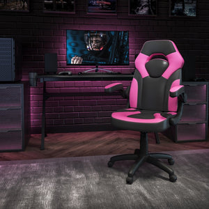 English Elm X10 Gaming Chair - Ergonomic Racing-Style Office Chair with Adjustable Features for Ultimate Comfort Pink CH-00095-PK-GG