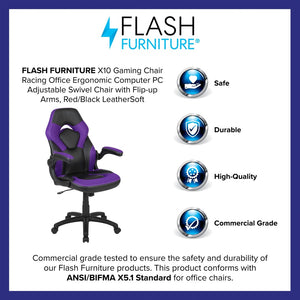 English Elm X10 Gaming Chair - Ergonomic Racing-Style Office Chair with Adjustable Features for Ultimate Comfort Purple CH-00095-PR-GG