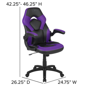 English Elm X10 Gaming Chair - Ergonomic Racing-Style Office Chair with Adjustable Features for Ultimate Comfort Purple CH-00095-PR-GG